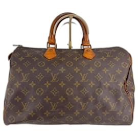 Borsa a mano Louis Vuitton Speedy Monogram in pelle marrone