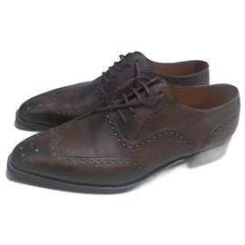 Corthay Derbies en cuir verni marron 42