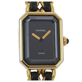 Chanel Premiere Rock Quarz Uhr aus beschichtetem Metall und Leder 20