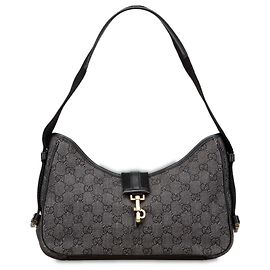 Borsa a spalla Jackie in denim GG nero di Gucci