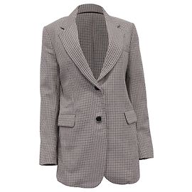 Blazer in stampa pied-de-poule in cotone multicolore Theory