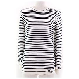 Camiseta de manga larga de algodón con patrón de borde logo Moncler
