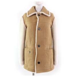 Abrigo de shearling bordado con abeja Mouton Christian Dior