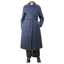 Autre Marque Abrigo de sarga de algodón impermeable azul marino - talla UK 12