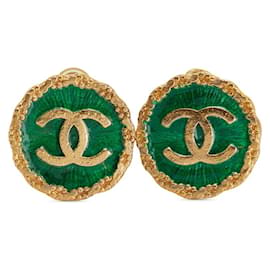 Orecchini rotondi Vintage Chanel Coco Mark