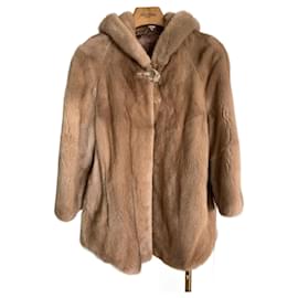 Autre Marque Abrigo de piel de visón beige