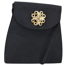 Borsa a Spalla in Tela Nera e Dorata Auth BA6269 di SAINT LAURENT