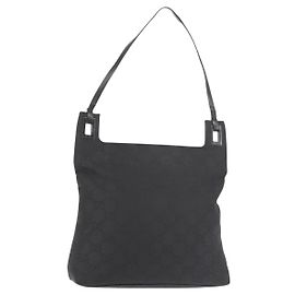 GUCCI GG Canvas Tote Bag Black 001 3102 Auth 142519