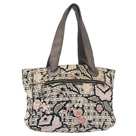 CHANEL Borsa Tote in Tela Multicolore Argento CC Auth 142753