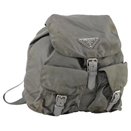 PRADA Rucksack aus Nylon grün silber authentisch 141751