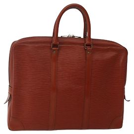 LOUIS VUITTON Epi Porte Documents Voyage Business Bag Brown M54478 Auth 144060