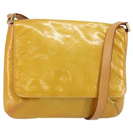 LOUIS VUITTON Borsa Thompson Street Monogram Vernis Beige M91301 LV Auth 143121