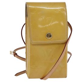 LOUIS VUITTON Monogram Vernis Green Cigarette Case Beige M91048 LV Auth bs29664