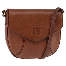Autre Marque Borsa a Spalla Burberrys in Pelle Marrone Oro Auth bs29470