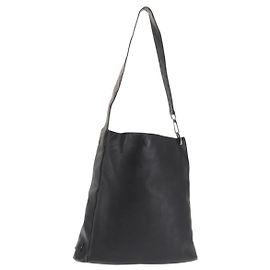 Gucci Borsa a Spalla in Pelle Nera Argento Auth 143208