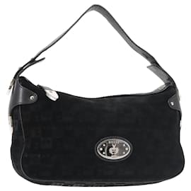 BALLY Borsa a Spalla in Pelle Scamosciata Nera Argento Auth BA6459 - Bally