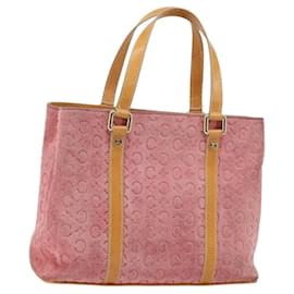 Céline Borsa a mano in tela Macadam C di CELINE in suede rosa e oro Auth bs29469