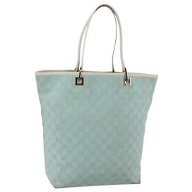 Borsa Tote GG Canvas Gucci Azzurro Chiaro Oro 002 1098 3444 Auth 142530