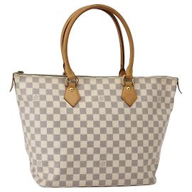 LOUIS VUITTON Borsa Tote Saleya MM Damier Azur N51185 LV Auth 143835