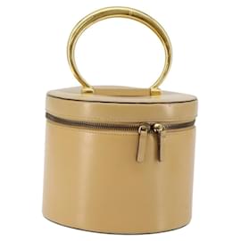 Céline Pochette Vanity in pelle metal beige oro Auth bs29414