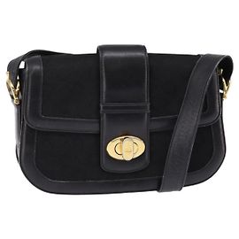 Céline Borsa a Spalla Celine C Sulky in Tela Nera e Oro Auth BA6371