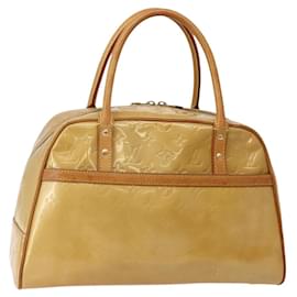 LOUIS VUITTON Monogram Vernis Tompkins Square Hand Bag Beige M91149 Auth hk3021