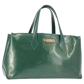 LOUIS VUITTON Borsa Vernis Wilshire Boulevard Blu Galattico M93646 LV Auth BA6406