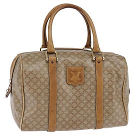 Céline Borsa Boston in tela Macadam CELINE PVC Beige Oro Auth BA6457