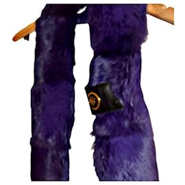 Sciarpa Gucci Tom Ford in pelle di agnello e coniglio viola