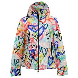 Giacca da sci in piuma stampata Moncler Grenoble Belpeit in nylon multicolore