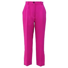 Pantaloni sartoriali a vita alta Dolce & Gabbana in lana rosa