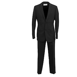 Dior klassische Anzugjacke und Hose aus schwarzer Schurwolle