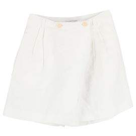 Bottega Veneta Hochtaillierte Mini-Shorts aus weißem Leinen