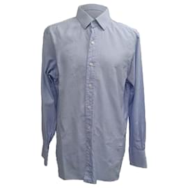 Tom Ford Hemd mit Knöpfen aus hellblauem Baumwollstoff