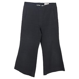 Schwarze Baumwoll-Cropped Bouclé-Hosen mit Schlag von Lisa Marie Fernandez