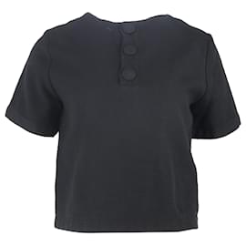 Top con detalles de botones Lisa Marie Fernandez en poliéster negro