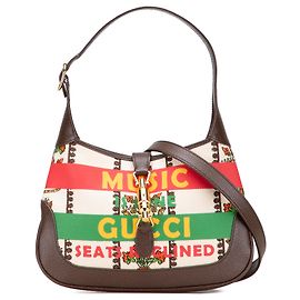 Gucci Piccola Borsa in Tela Marrone 100° Anniversario Musica Jackie 1961 A Tracolla
