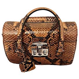 Borsa Gucci Lady Lock in python marrone