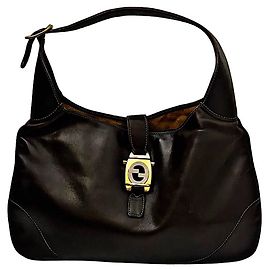 Borsa Gucci Jackie Bouvier in pelle marrone