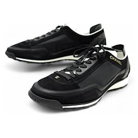 NEUE CHANEL SCHUHE SNEAKERS G40012 39 AUS LEDER & CANVAS CC LOGO SNEAKERS