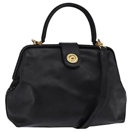 Borsa a mano CELINE in pelle 2 in 1 nera e oro Auth 142840 - Céline