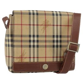 Borsa a Spalla Burberry Nova Check PVC Beige Auth 143199