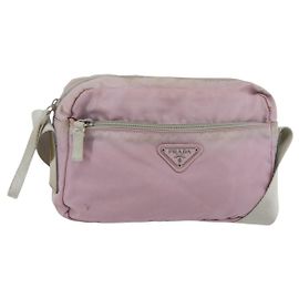 Borsa a Spalla PRADA in Nylon Rosa Argento Autentica hk3053