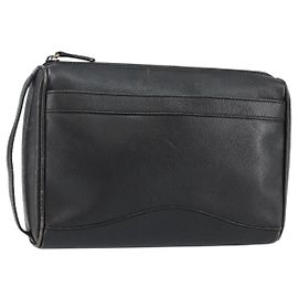 GUCCI Clutch in Pelle Nera Dorata Auth 143350