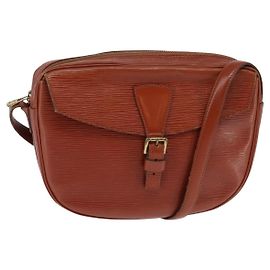 LOUIS VUITTON Borsa a Spalla Epi Jeune Fille MM Marrone M52153 LV Auth BA6343