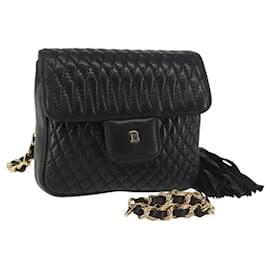 BALLY Borsa a Spalla con Catena Pelle Nera Oro Auth am9086 - Bally