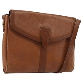 Autre Marque Borsa a Spalla Burberrys in Pelle Marrone Oro Auth BA6247