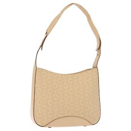 Céline CELINE C Macadam Canvas Schultertasche Beige Gold Auth BA6239