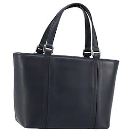 Borsa a mano in pelle blu navy e argento autentica BA6227 di BURBERRY