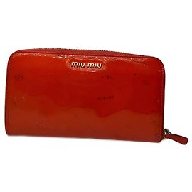 Vintage Miu Miu Patent Leather Wallet Orange